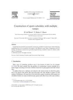 Construction of sports schedules with multiple venues