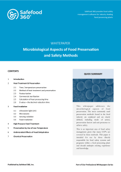 Microbiological Aspects of Food Preservation and