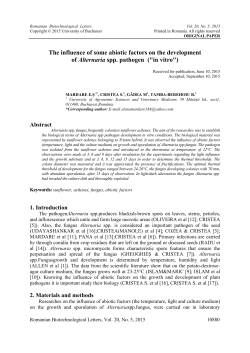 The influence of some abiotic factors on the development of