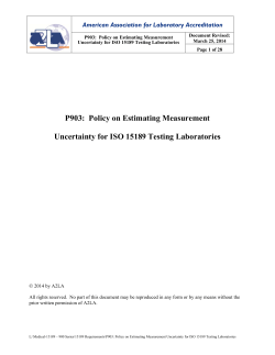 P903: Policy on Estimating Measurement Uncertainty for ISO