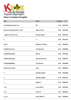 Kbox Complete Songlist