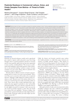 Pesticide Residues in Commercial Lettuce, Onion, and Potato