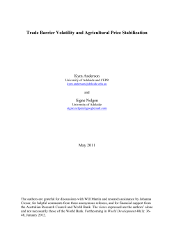 Trade Barrier Volatility and Agricultural Price Stabilization