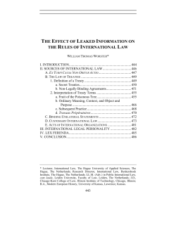 The Effect of Leaked Information on the Rules of International Law