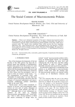 The Social Content of Macroeconomic Policies