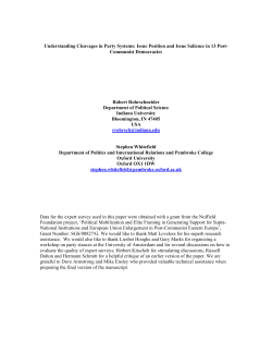 The literature on post-communist party system is by now bourgoning