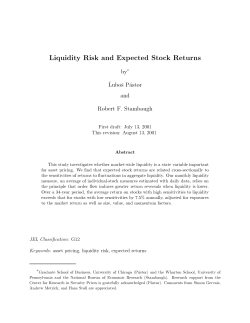 Liquidity Risk and Expected Stock Returns