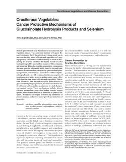 Cruciferous Vegetables: Cancer Protective