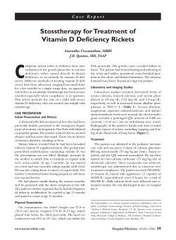 Stosstherapy for Treatment of Vitamin D Deficiency Rickets