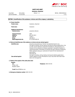 SAFETY DATA SHEET Acetylene, dissolved SECTION 1