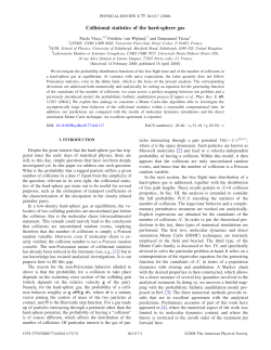Collisional statistics of the hard-sphere gas - Lptms