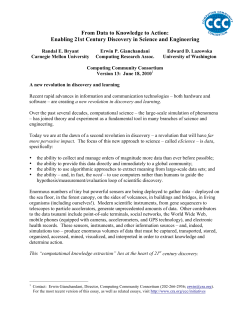 Enabling 21st Century Discovery in Science and Engineering