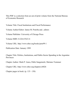 Politics, Institutions, and Public-Sector Spending in the Argentine