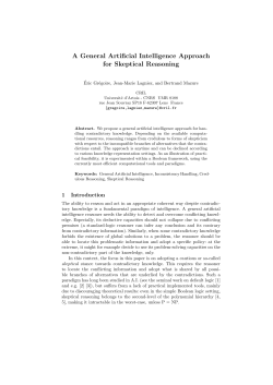 A General Artificial Intelligence Approach for Skeptical Reasoning