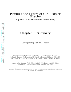 Planning the Future of U.S. Particle Physics Chapter 1: Summary
