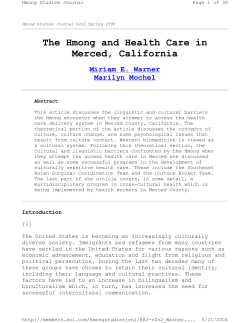 The Hmong and Health Care in Merced, California