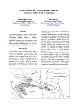 Muster rolls of the Croatian Military Frontier as sources of historical