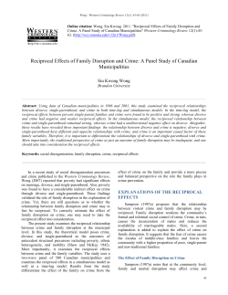 Reciprocal Effects of Family Disruption and Crime: A Panel Study of