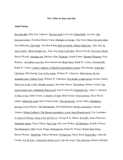 New Titles in June and July Adult Fiction Save the date, Mary Kay