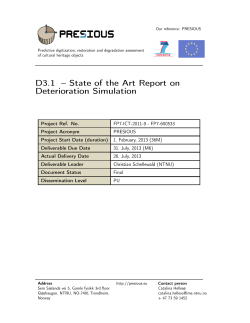 D3.1 &ndash; State of the Art Report on Deterioration Simulation