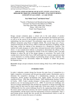 Application of House of Quality, Fuzzy