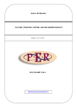 culture, tradition, custom, law and gender equality