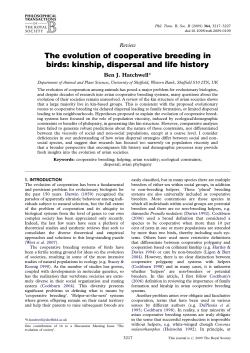 The evolution of cooperative breeding in birds: kinship, dispersal