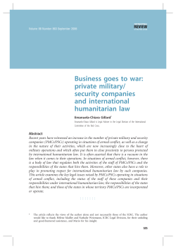 Business goes to war: private military/ security companies and