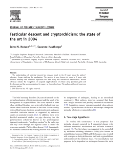 Testicular descent and cryptorchidism: the state of the art in 2004
