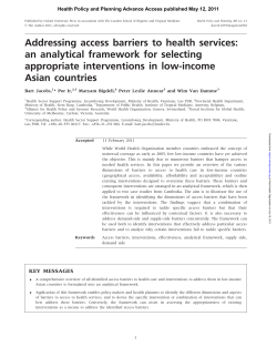 Addressing access barriers to health services