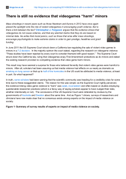 There is still no evidence that videogames &ldquo;harm&rdquo; minors