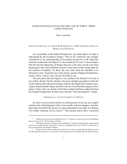 DAMNUM INIURIA DATUM AND THE LAW OF TORTS: FROM