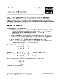 Solving Systems of Equations