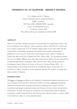 Geodesics &ndash; Bessel method