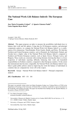 The National Work&ndash;Life Balance Index