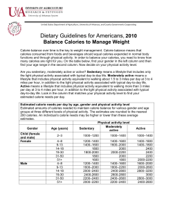 Balance Calories to Manage Weight - Dietary Guidelines