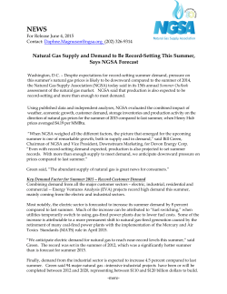 Natural Gas Supply and Demand to Be Record