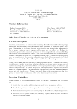 Political Parties and Interest Groups Contact Information Course