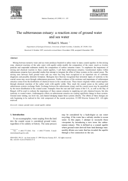 The subterranean estuary: a reaction zone of ground water and sea