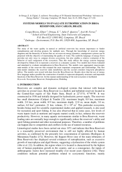SYSTEMS MODELS TO EVALUATE EUTROPHICATION
