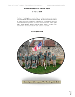 Dean`s Weekly Significant Activities Report 29 October