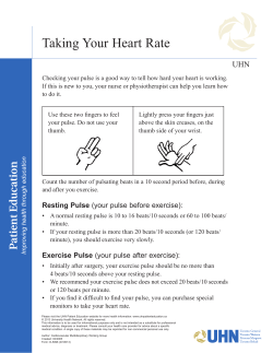Taking Your Heart Rate - the University Health Network