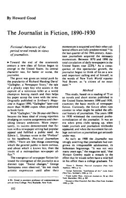 The Journalist in Fiction, 1890-1930