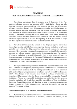 chapter 9 due diligence: pre-existing individual accounts