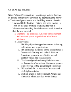 Ch 24 An age of Limits Nixon`s New Conservatism