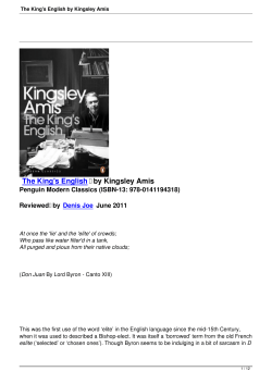 The King`s English by Kingsley Amis