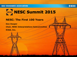 NESC: The First 100 Years - The IEEE Standards Association