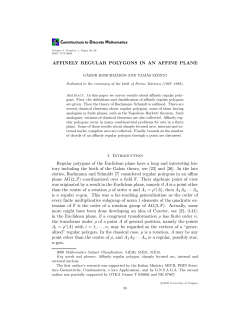 AFFINELY REGULAR POLYGONS IN AN
