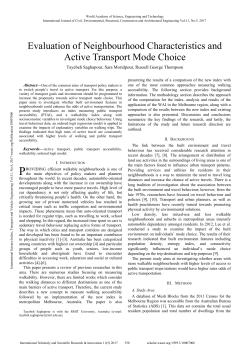 Evaluation of Neighbourhood Characteristics and Active Transport