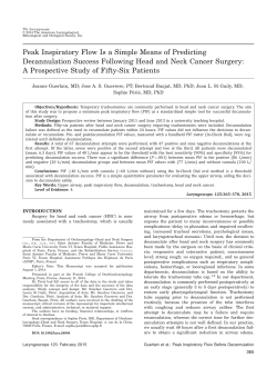 Peak Inspiratory Flow Is a Simple Means of Predicting